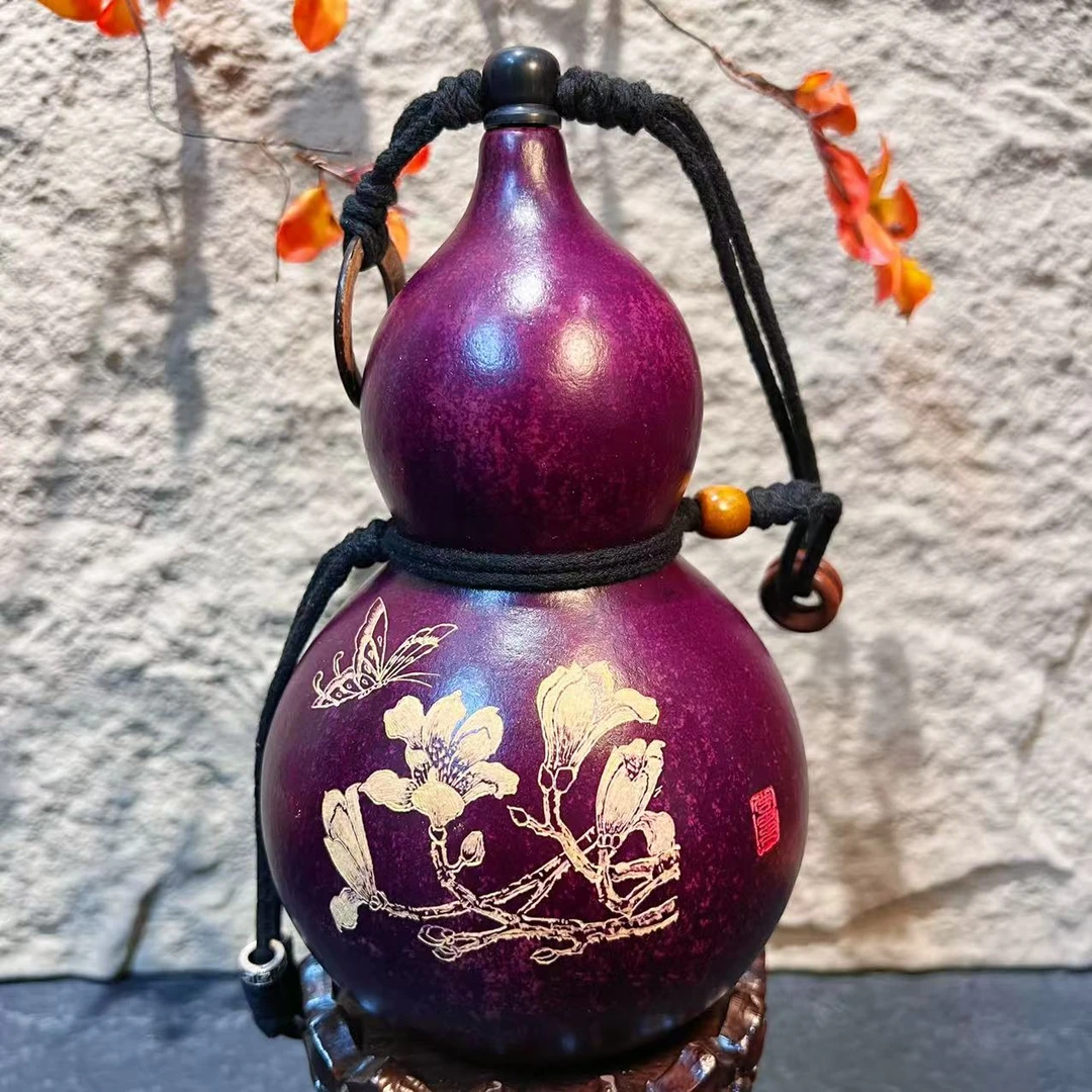 天然大漆酒葫芦文玩福禄摆件天然