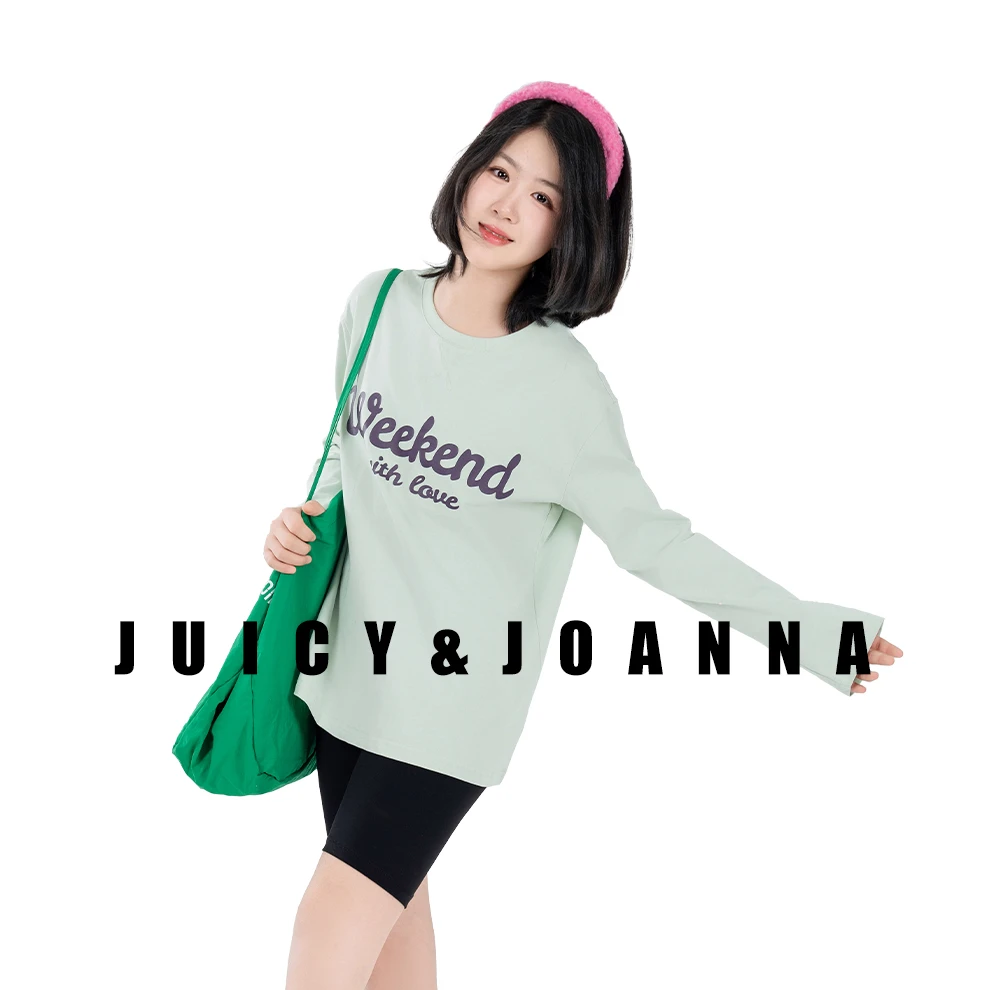 JUICY&JOANNA/橘子樱桃撞色印花长袖T恤