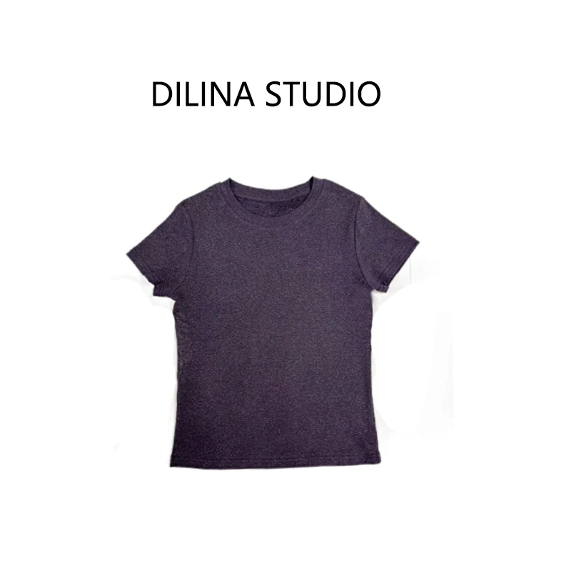 【夏令营】莱赛尔天丝+亚麻 高级感 弹力 显瘦短袖纯色百搭T恤