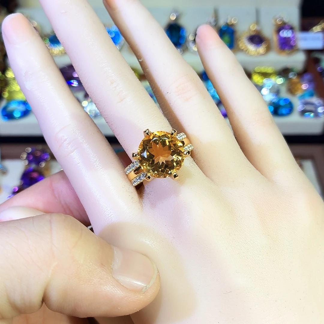 戒指水晶银S925镶嵌