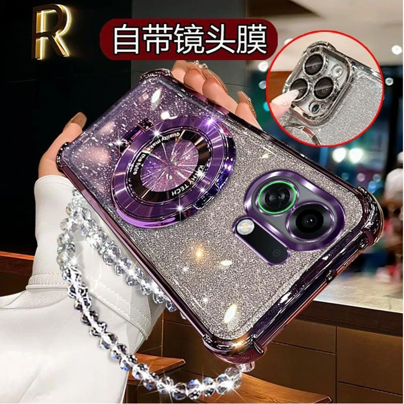 气囊防摔OPPOK13TurboPro手机壳高质量镜头全包闪粉CD支架轻奢女