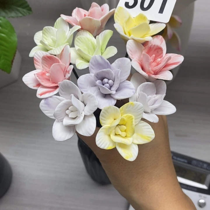 陶瓷陶瓷材料5朵素烧