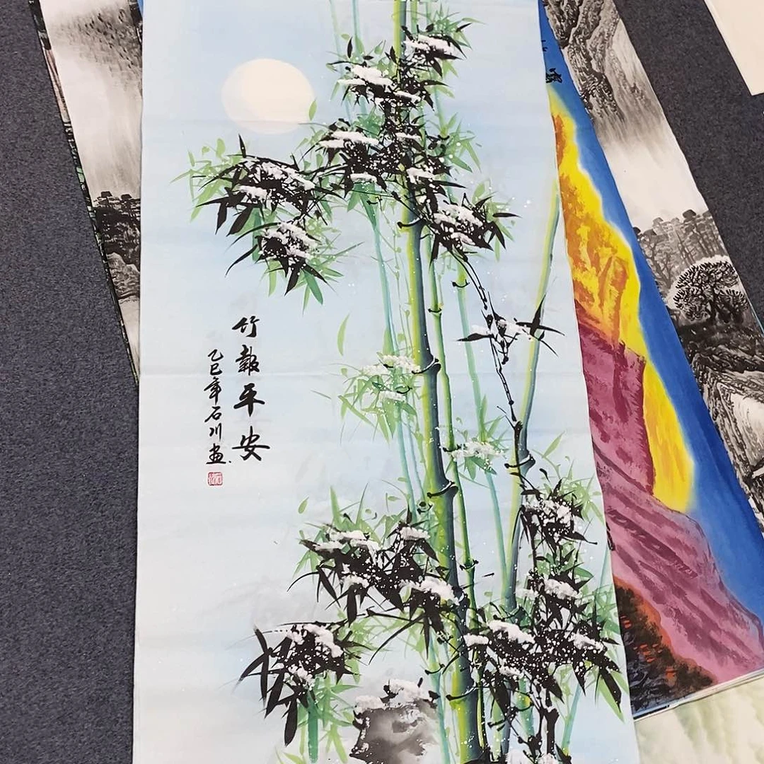 国画尺寸140✖️70四尺手绘竹子画