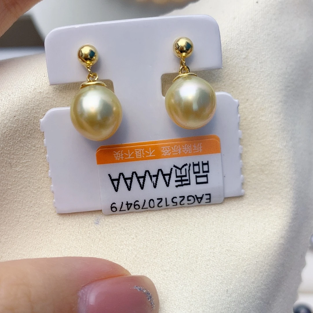 银S925镶嵌海水珍珠耳饰W37