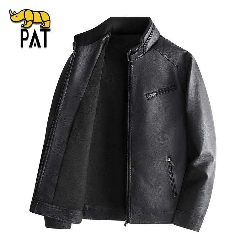 PAT平安犀牛官方PU皮皮衣外套2025春秋季新款美式复古高夹克上衣