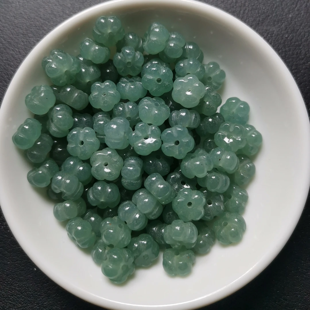 天然散珠w2243高冰蓝水五瓣花8mm*20颗