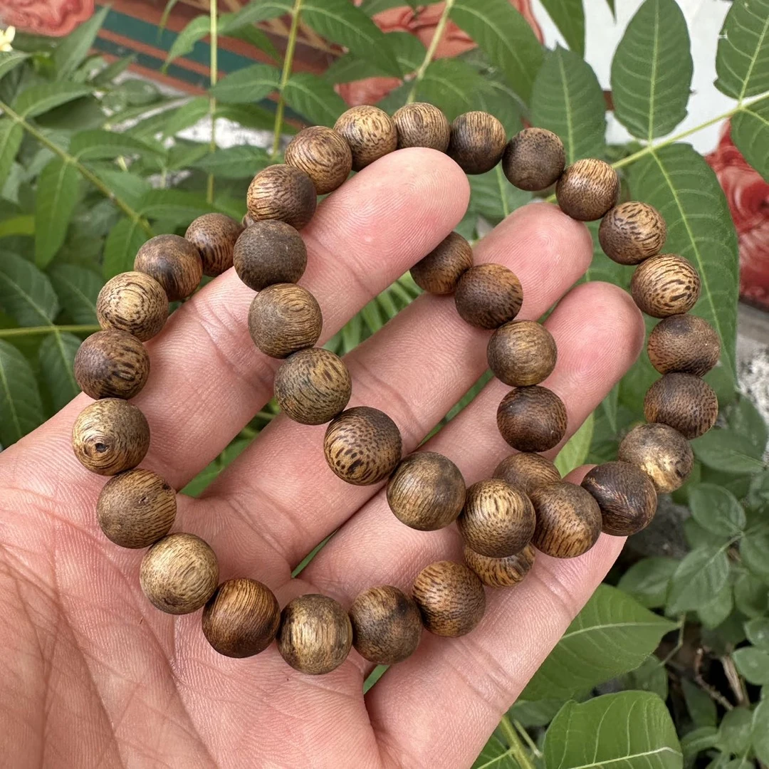 沉香【老胡严选】6 G74722-沉香乌深圆叶圆珠单圈-多样性发其一10mm