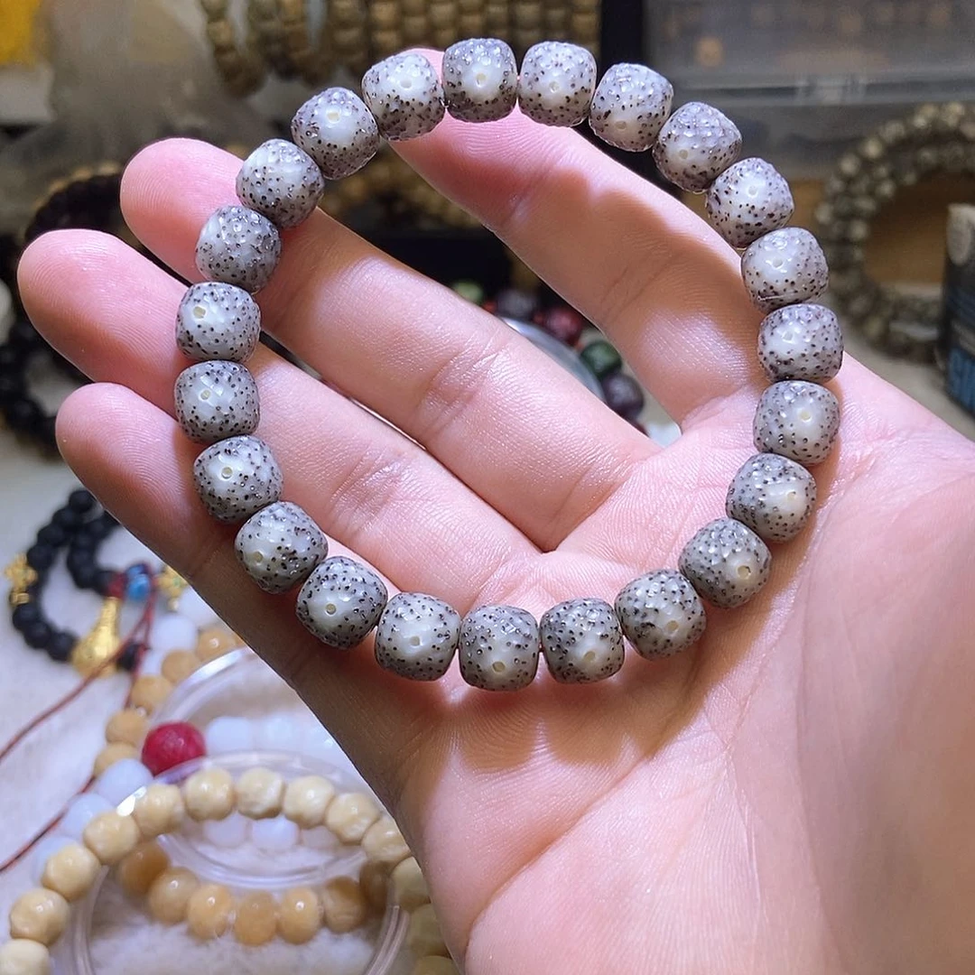 星月菩提手串灰冰龙鳞