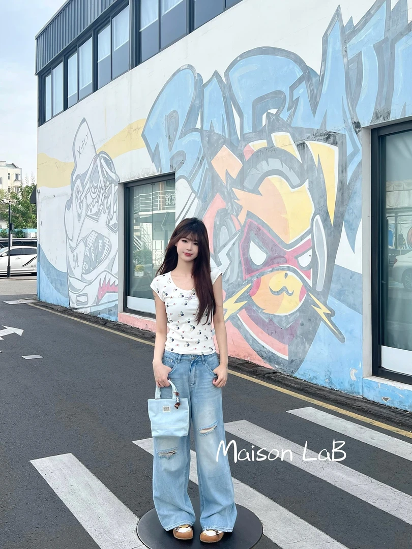 insposo破洞牛仔裤