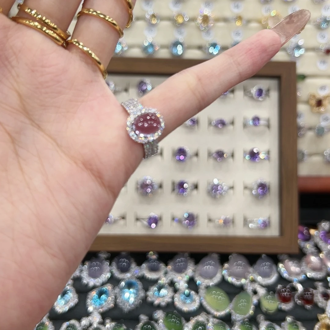 希***-紫晶银S925镶嵌戒指