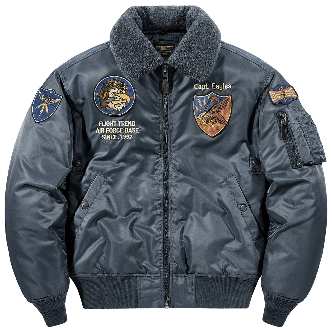 VIP加厚棉衣男冬季飞行夹克仿羊羔绒可脱卸毛领棉服美式复古外套