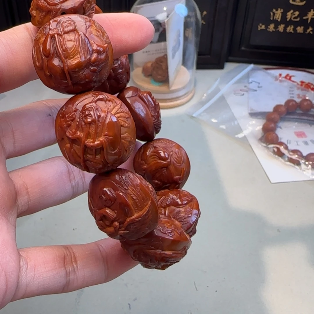 手串/手链橄榄核纯手工雕刻十八罗汉