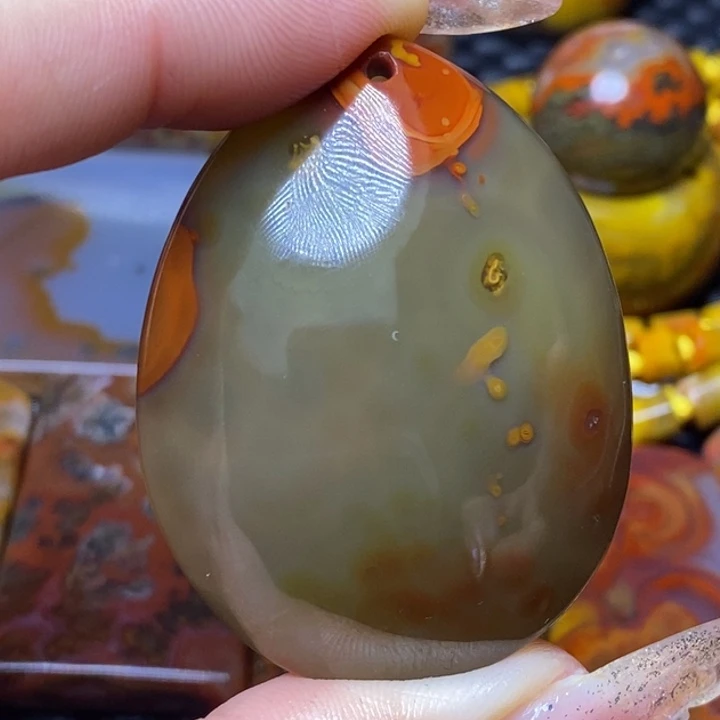 玛瑙/玉髓颈饰足银镀金镶嵌