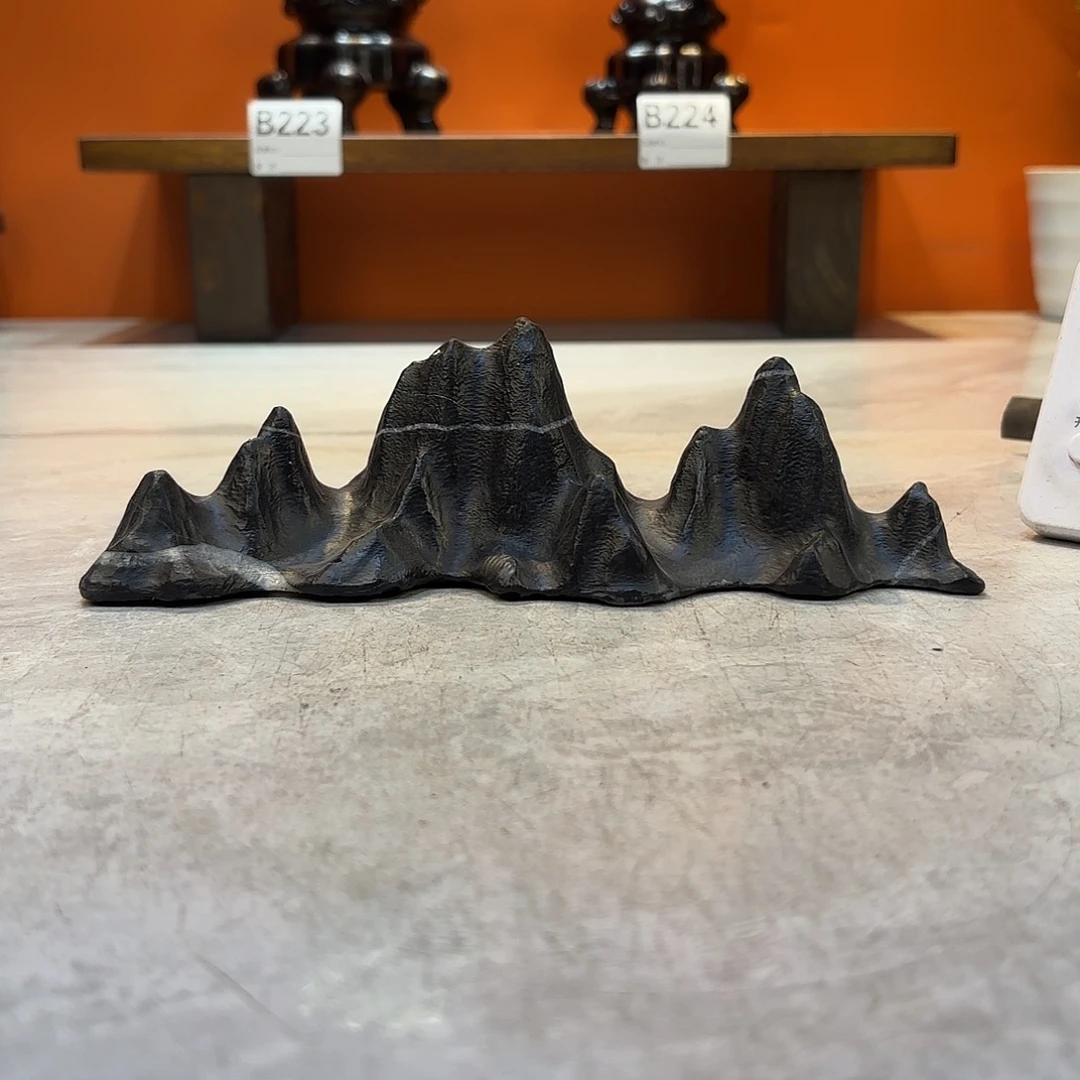 茶宠逆**行灵璧石奇石摆件