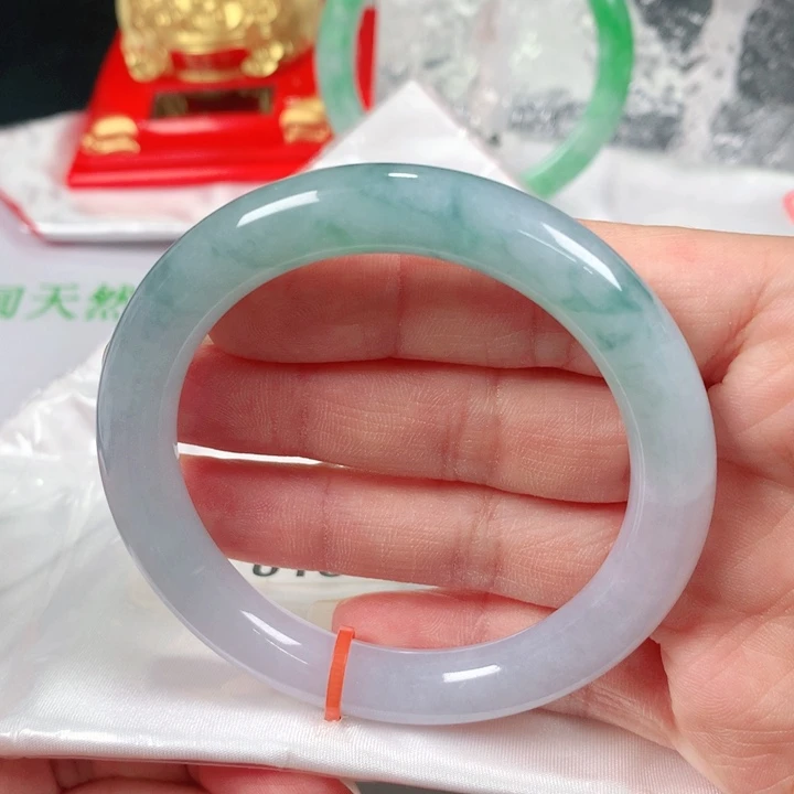 未镶嵌手镯翡翠a**  圆条53