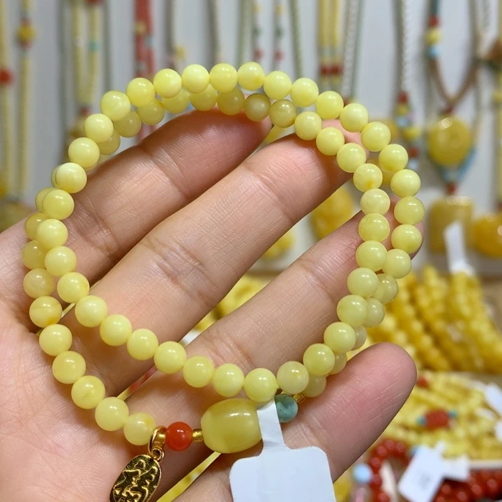 蜜蜡未镶嵌手链5mm