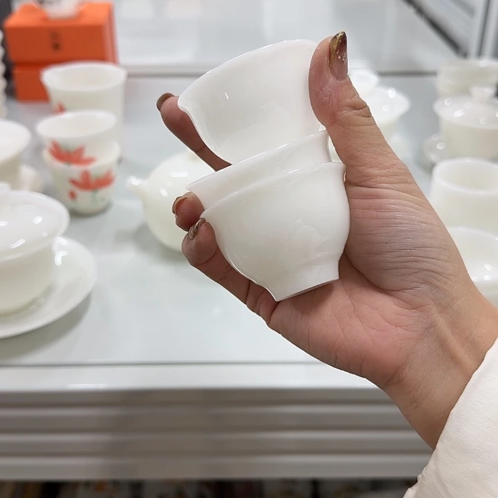 璞玉鸡心杯三个一组40