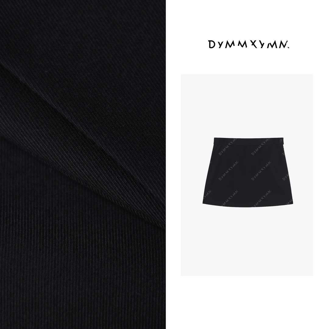 【DYMMXYMM】-早春极简风四分黑色侧拉链简洁短裤-5SSW7654