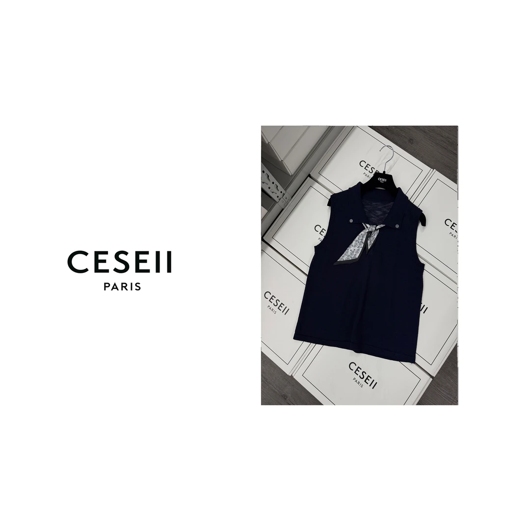 【25XJ527】2025春夏高版不扎肉高弹百搭时尚丝带版针织上衣