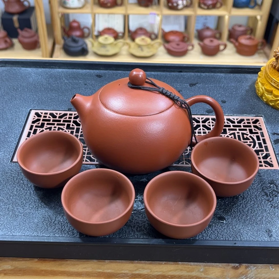 紫砂茶案胖西施（一壶四杯）