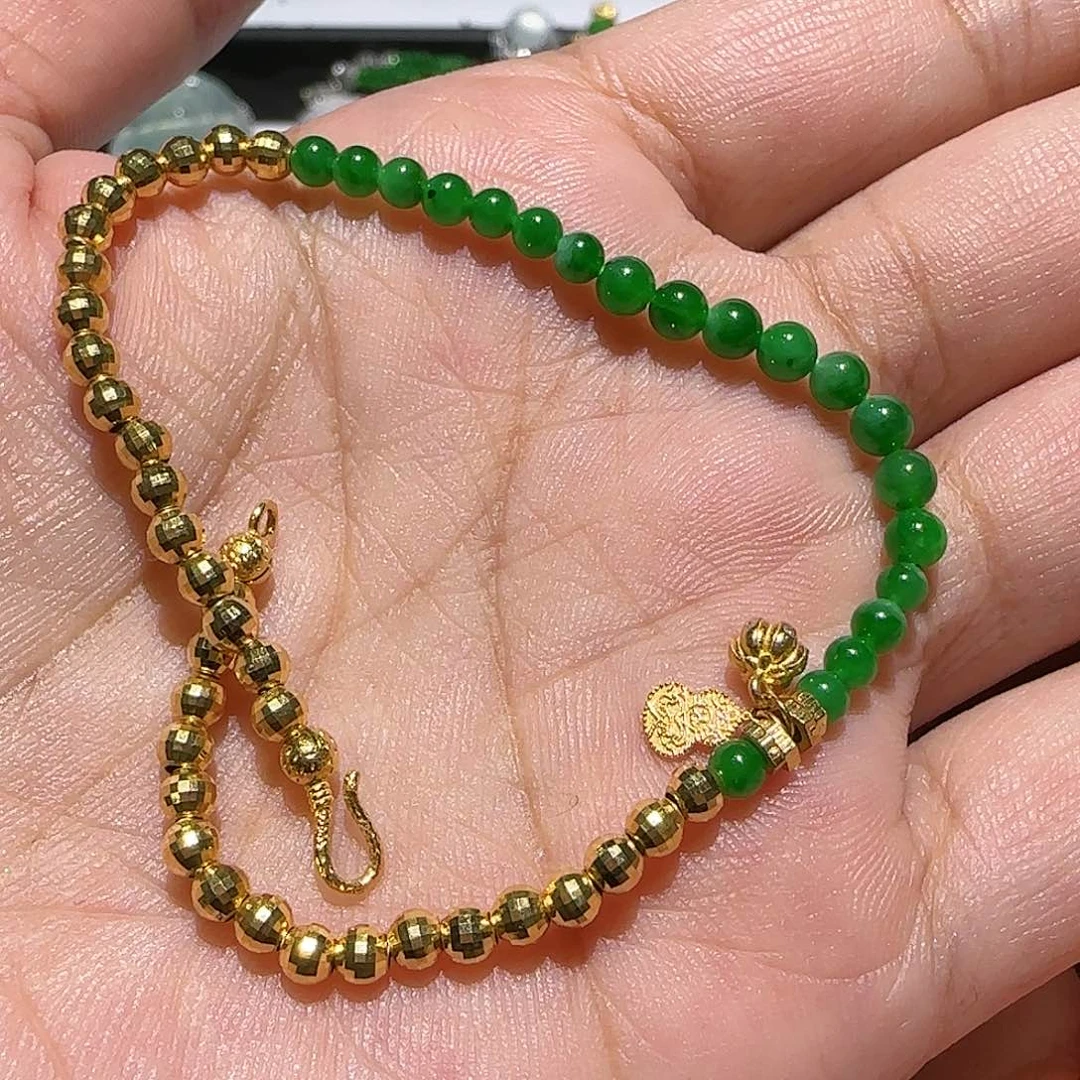 【闪购商品】18K金镶嵌手链翡翠天然