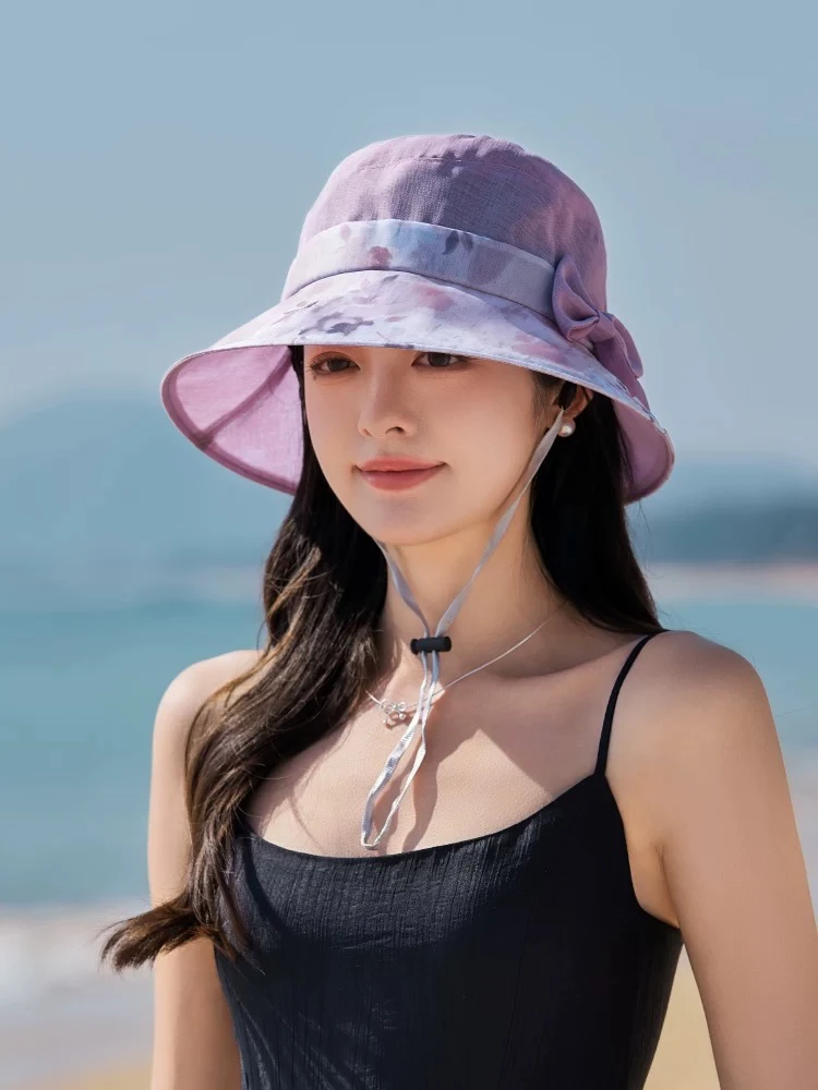 14优雅女蝴蝶结植物花卉遮阳帽老人妈妈夏日出游防晒薄款