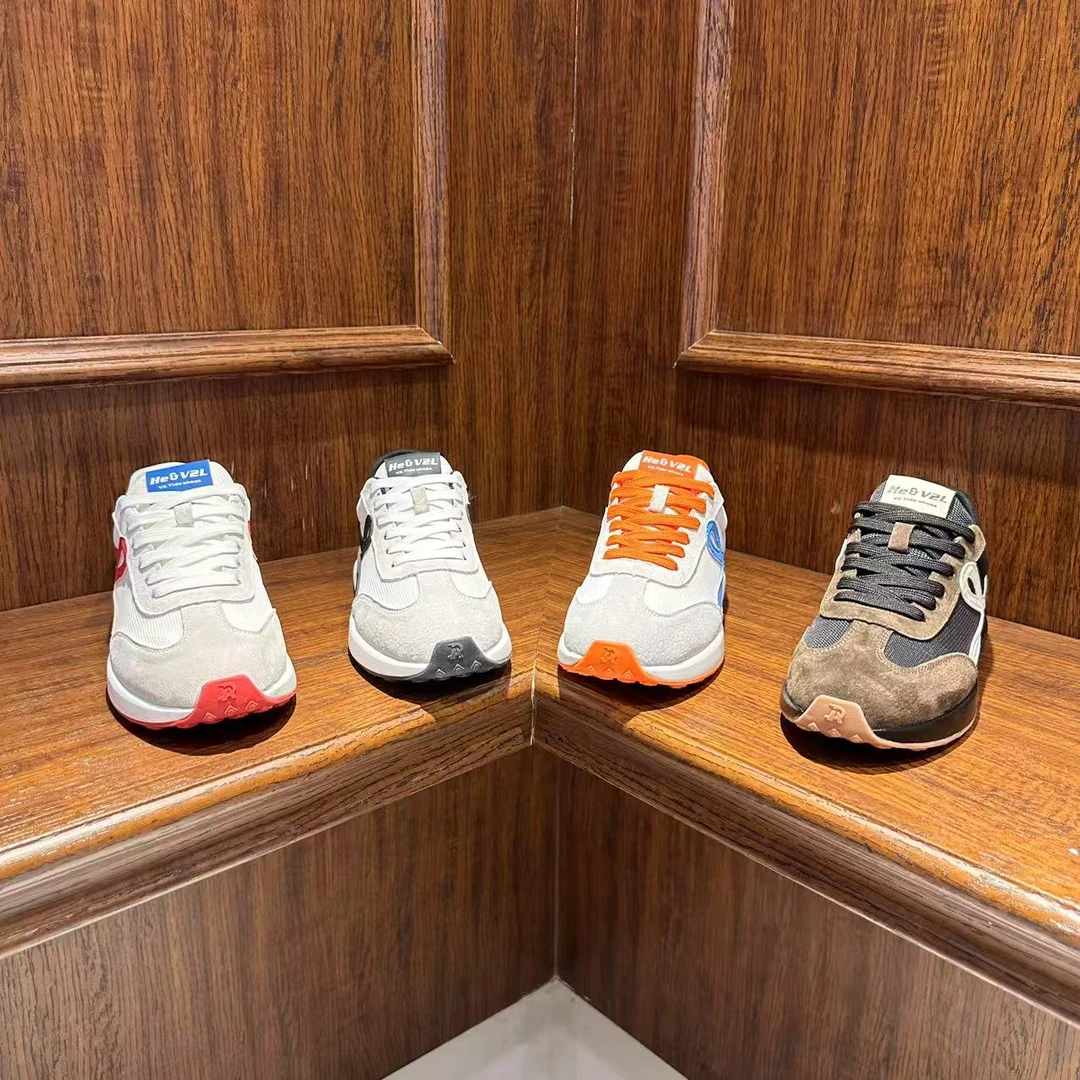 3537-17【运动码】早春新款皮网拼接休闲舒适轻便个性男款潮鞋