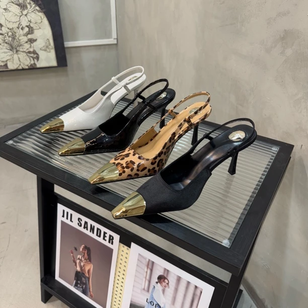 细跟法式高跟鞋细跟高跟鞋女士尖头包头黑色单鞋方头小方头