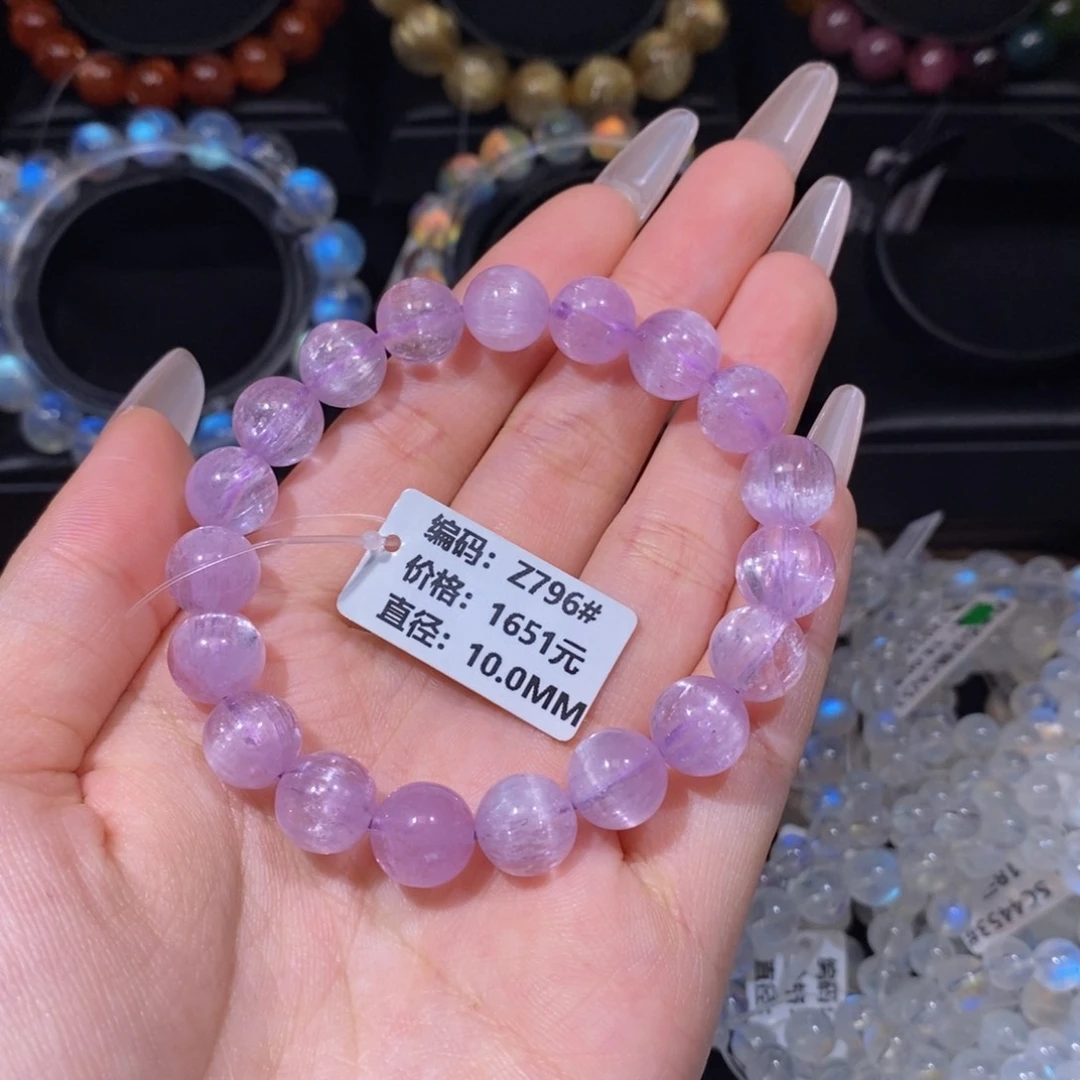 锂辉石紫锂辉手串未镶嵌Z769#10.0mm