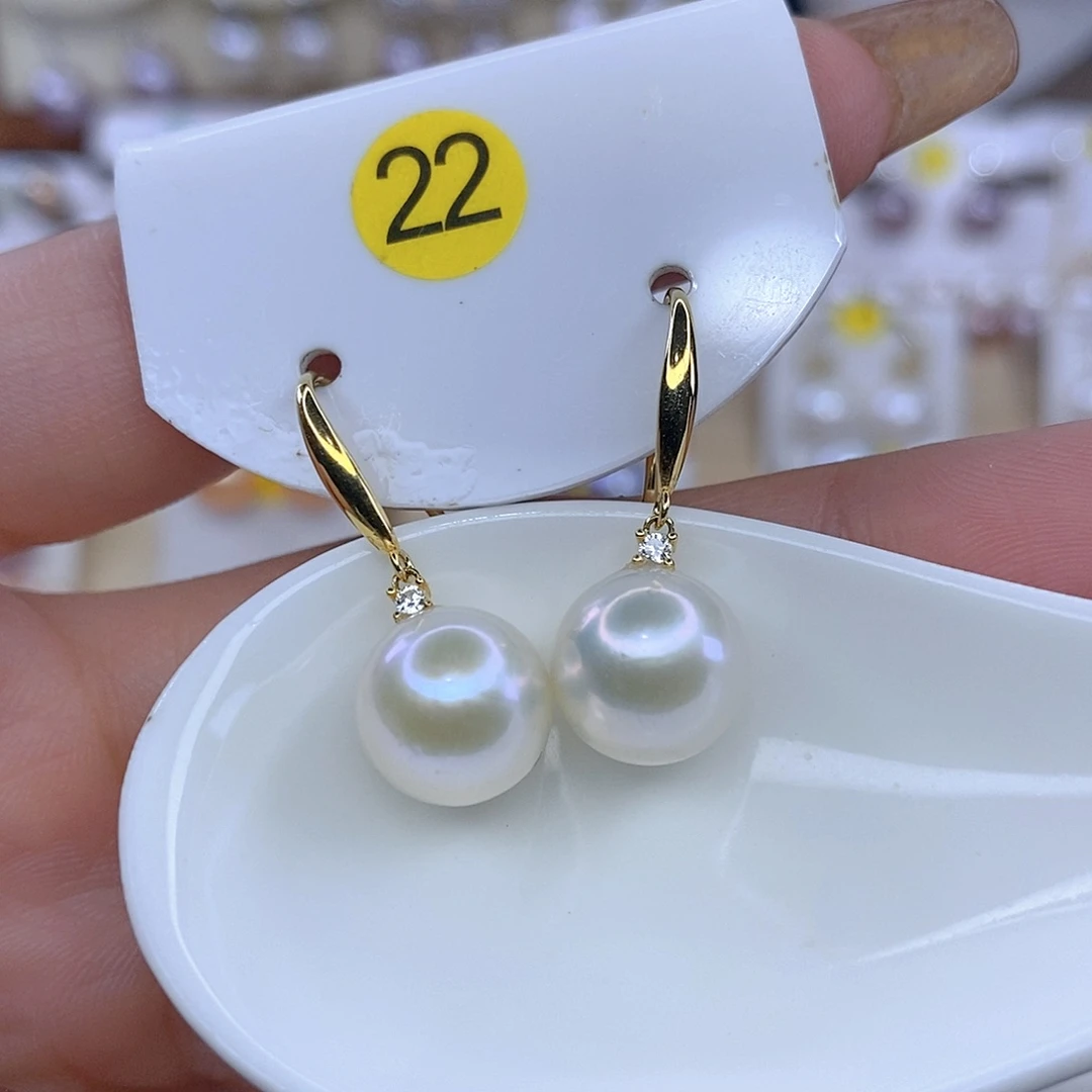 银S925镶嵌淡水珍珠耳饰
