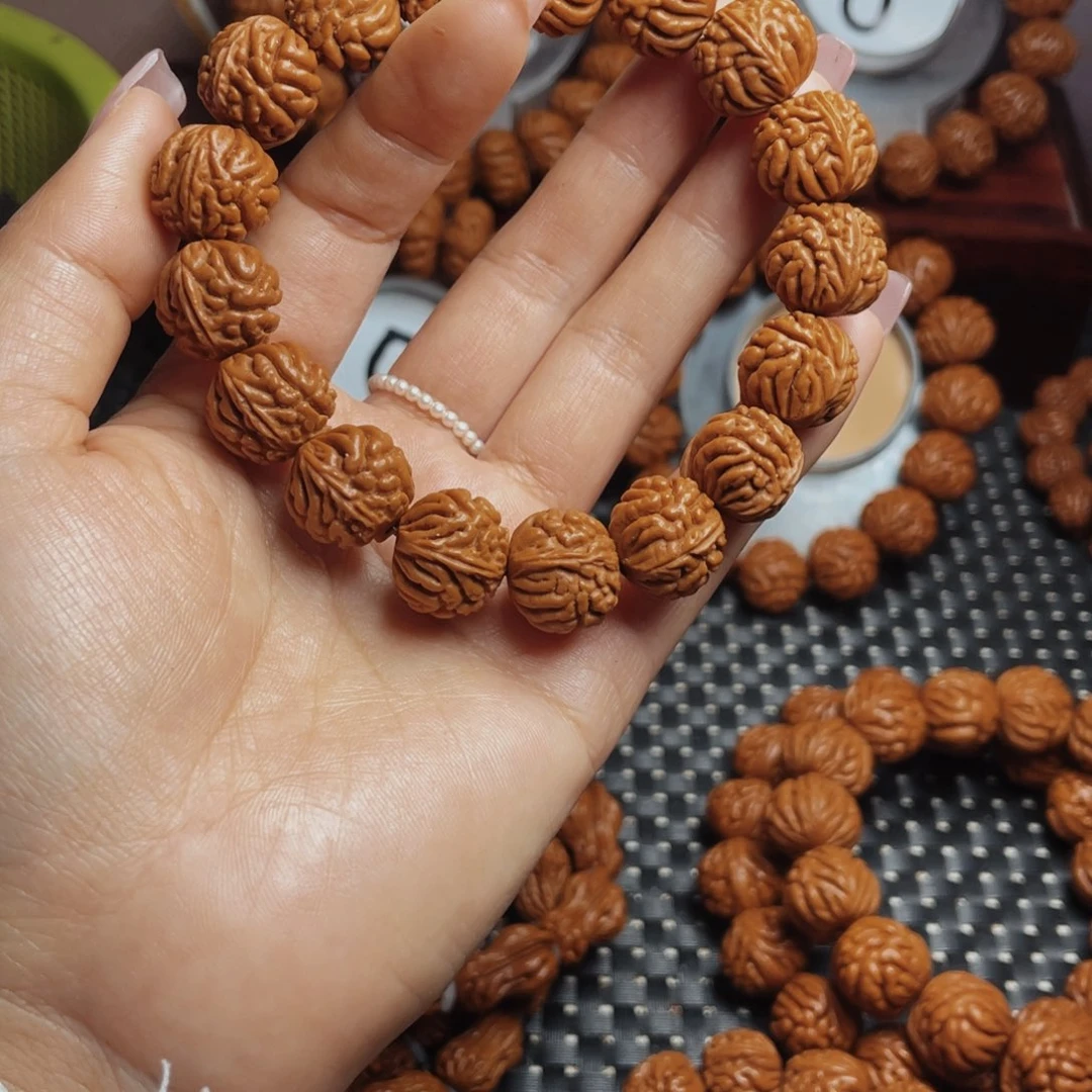 桃核手串野*秦岭龙纹桃核