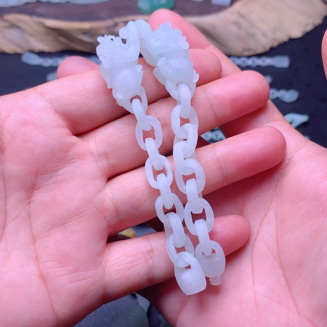 定制翡翠未镶嵌白*手链