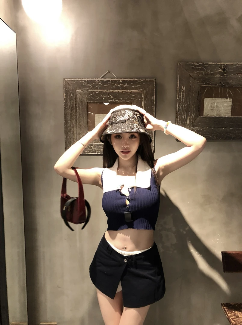 PickRui睿哥 C位出道 防走光不规则撞色短裙裤