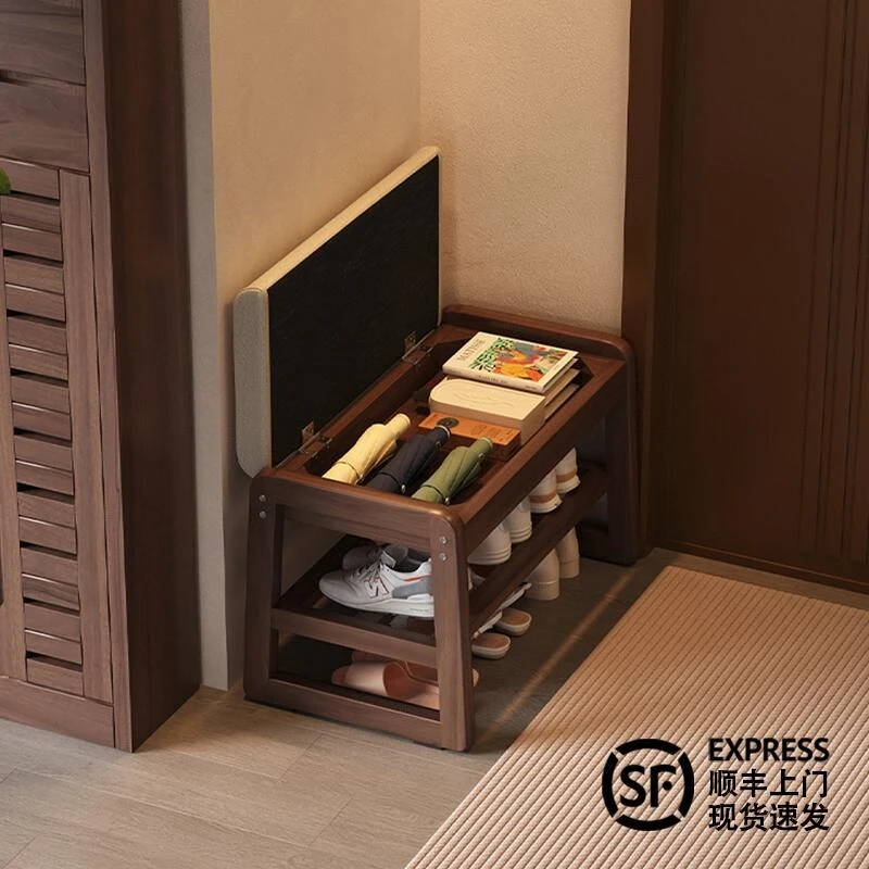 实木换鞋凳家用门口小户型进门收纳穿鞋凳入户鞋柜一体可坐长条凳