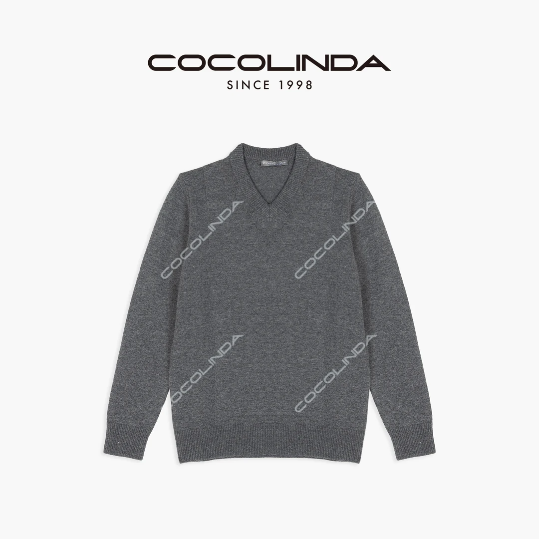 COCOLINDA | 100%羊毛 【双面双织】男女CPV领针织羊毛衫S2277