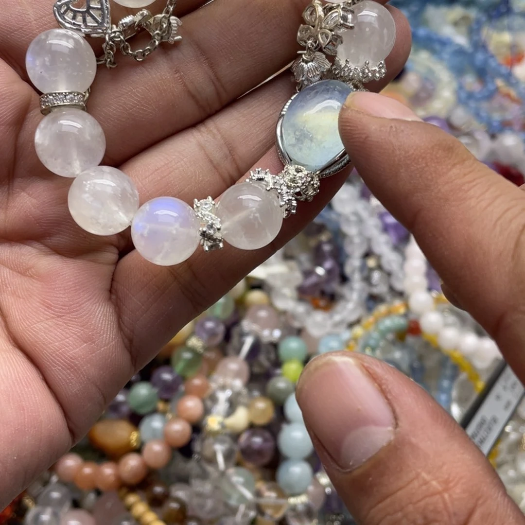 银S925镶嵌手链烟晶