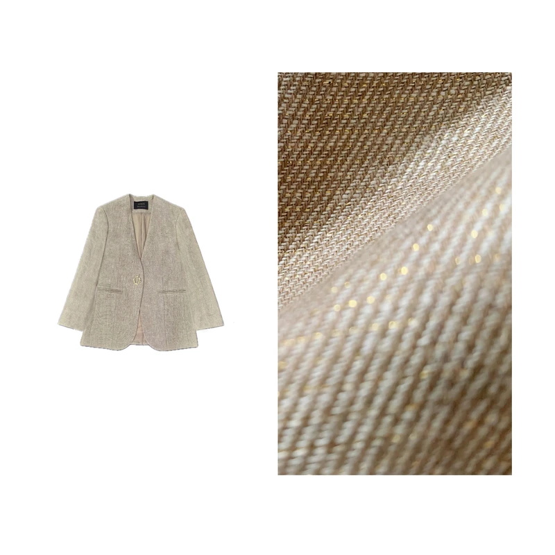 【早春麦浪】2025高奢质感亚麻复古时髦休闲西服时尚小香风西装外套