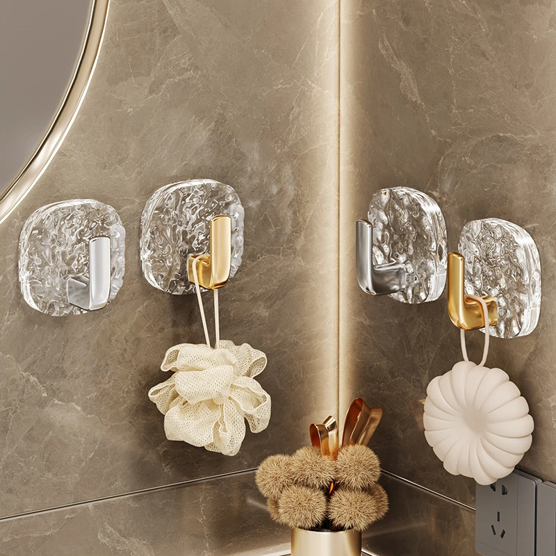 【新疆包邮】冰川纹免打孔强力粘胶浴室门后挂衣钩壁挂衣服收纳挂钩