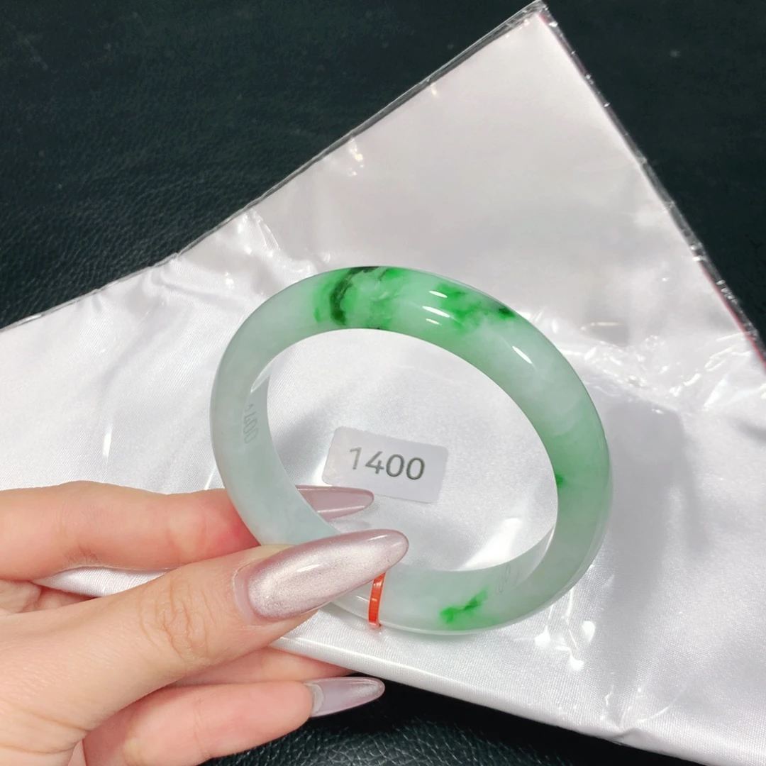 翡翠未镶嵌手镯57圈飘花放漏漏漏04