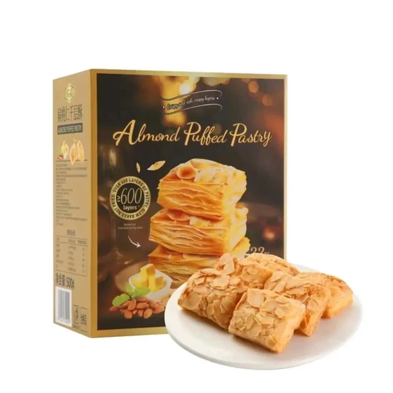 【会员商店】新品扁桃仁千层酥非油炸500g休闲小零食【顺丰】美食