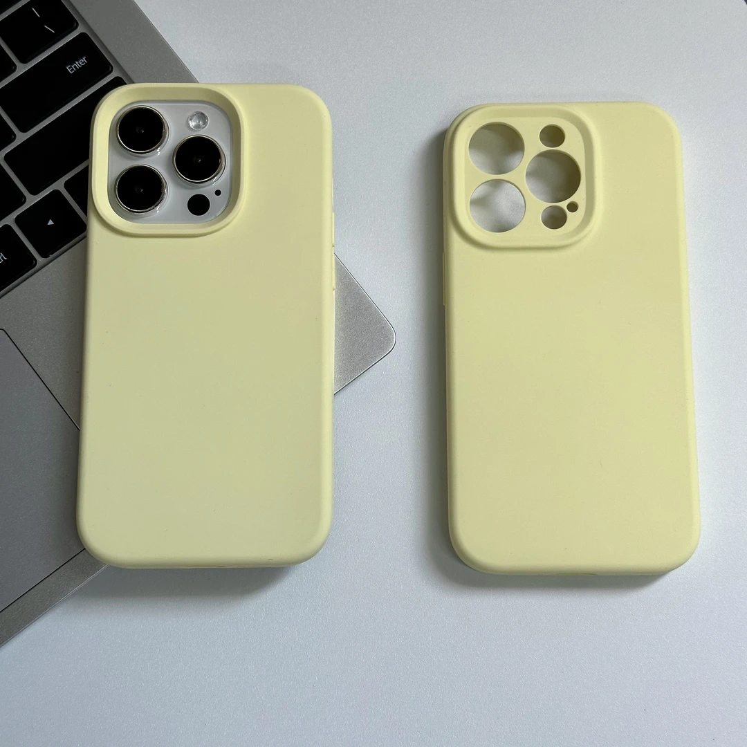 颜浔数码 奶黄色 真液态硅胶耐脏防摔韩系风格适用于苹果16promax