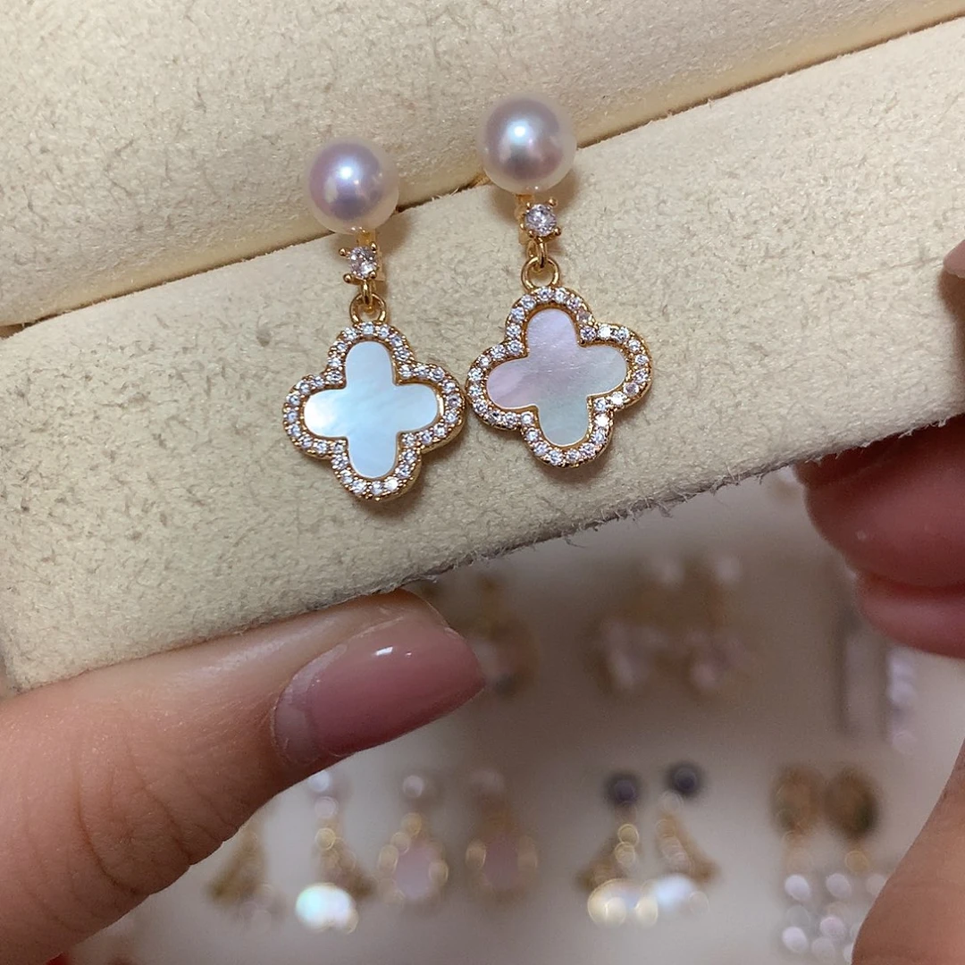 淡水珍珠耳饰合金