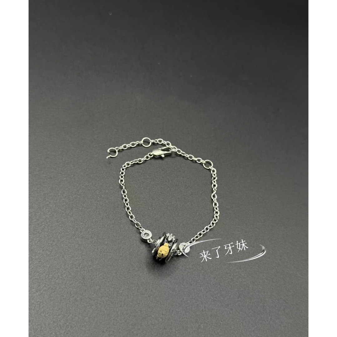 铜合金锆石手链 圆圈小熊手链SL158轻奢气质复古时尚