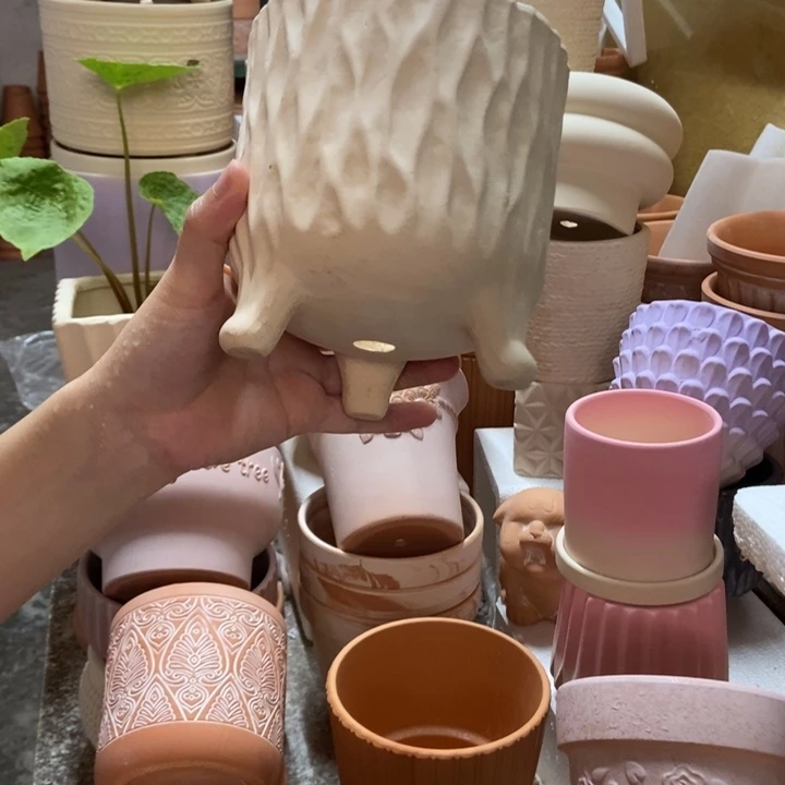 13×14三脚树纹盆1个