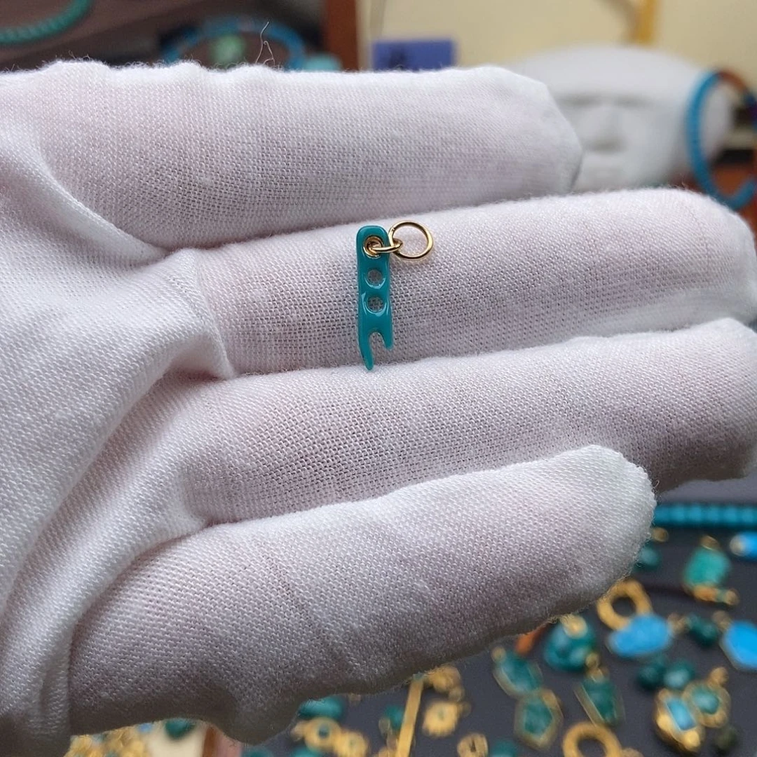 绿松石18K金镶嵌绿松石配饰h