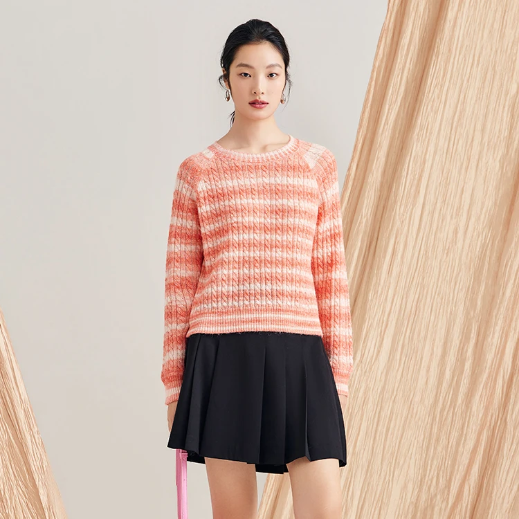 【诗语家专属】3S时尚新款毛织套头衫41053007