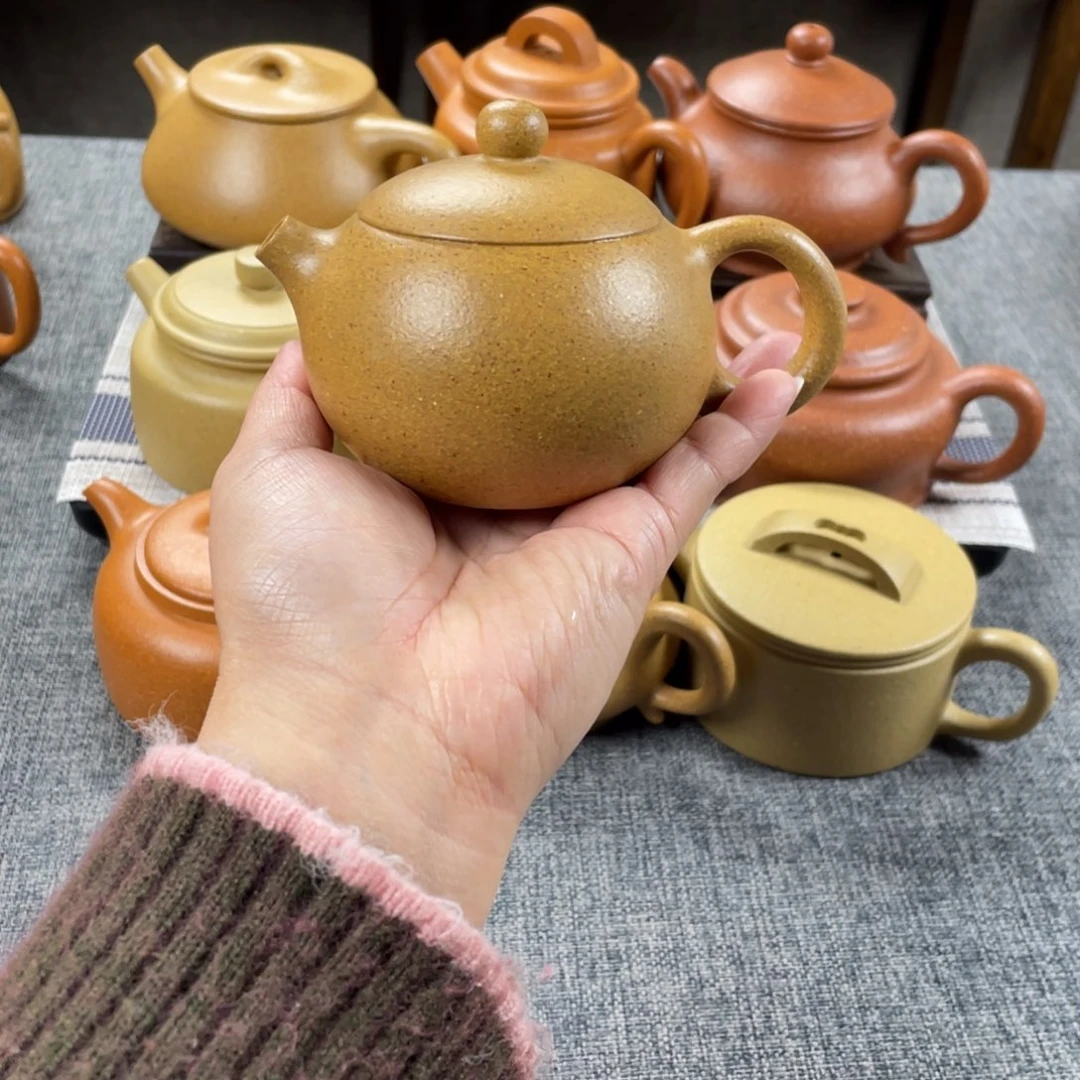 紫砂茶壶黄金段西施全手30目180