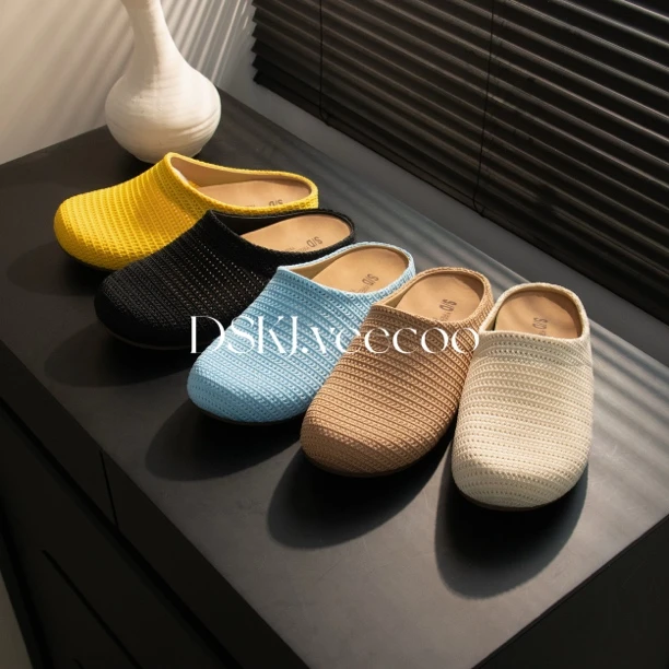 日常休闲风A5121平底包头一字型包头拖休闲透气时尚防滑凉鞋夏天