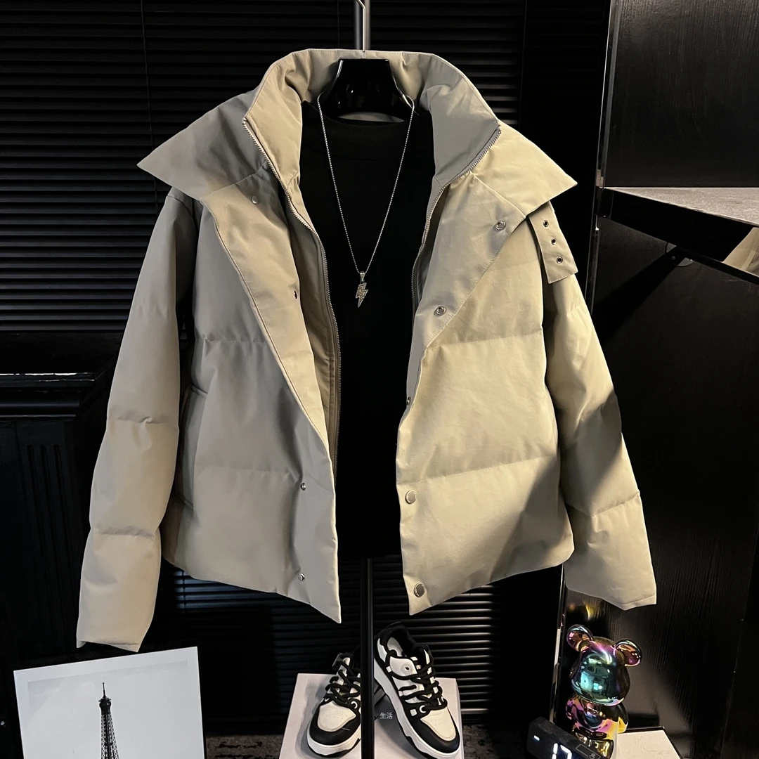 YY-冬季男士痞帅立领假两件棉服