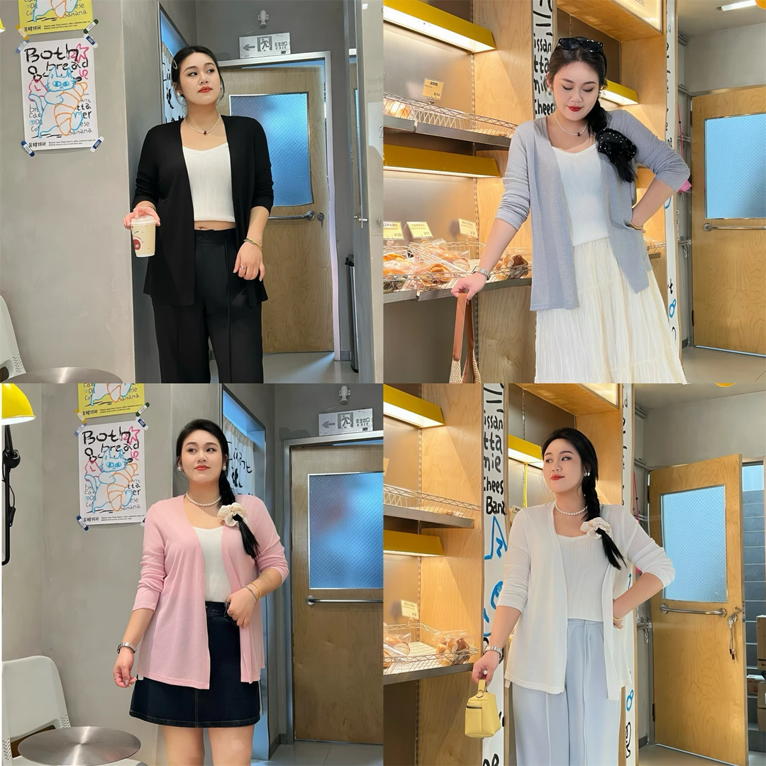 断码捡漏~盐湖遗梦 / 韩系慵懒风长袖针织开衫4265花契200斤胖mm